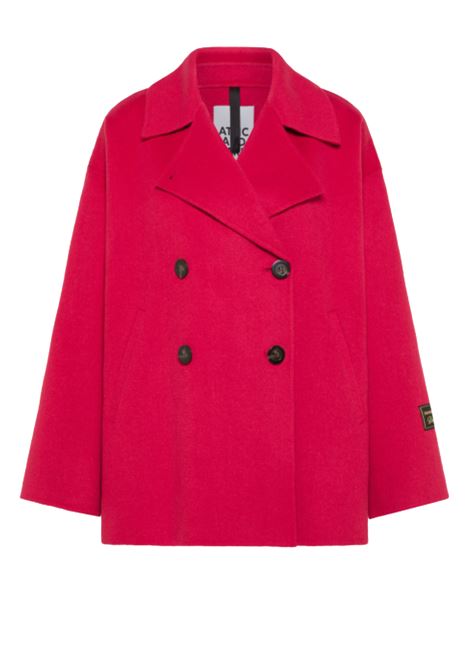 Double-breasted wool-blend coat, coral color, with practical side pockets. Perfect for a chic and modern look in cold seasons. ATTIC AND BARN |  | ATCO0030411